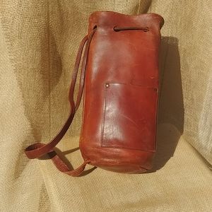 Rustic Raw handmade thick leather hobo bag